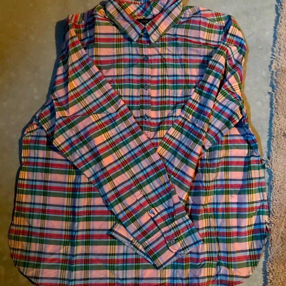 J Crew Plaid Popover  XL